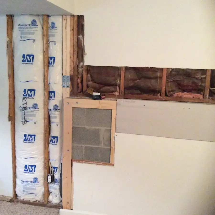 Wall insulation replacement during Contents Cleaning & Restoration in Derby